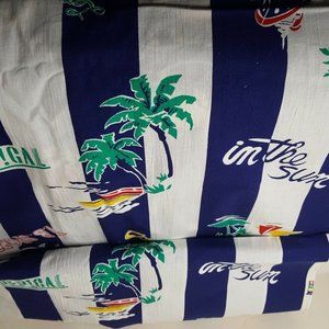 Ocean Island Tropical Cruise Ship Cotton Marcus Brothers Textiles 7+ YDS NOS.